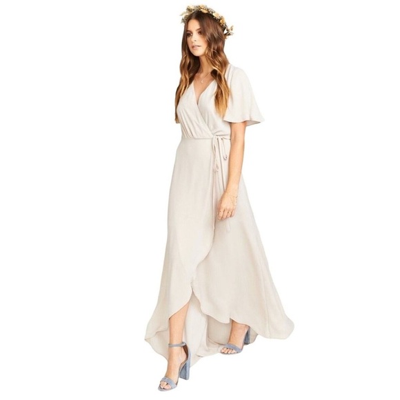 Show me your mumu women’s maxi Elegant Cream Sophia Wrap Dress size S - Picture 1 of 11